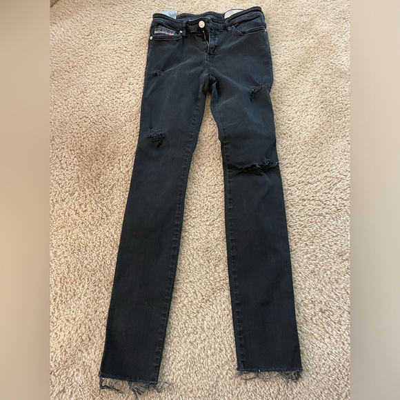 BLACK DIESEL DISTRESSED SKINZEE JEANS SIZE 28 - Picture 2 of 5